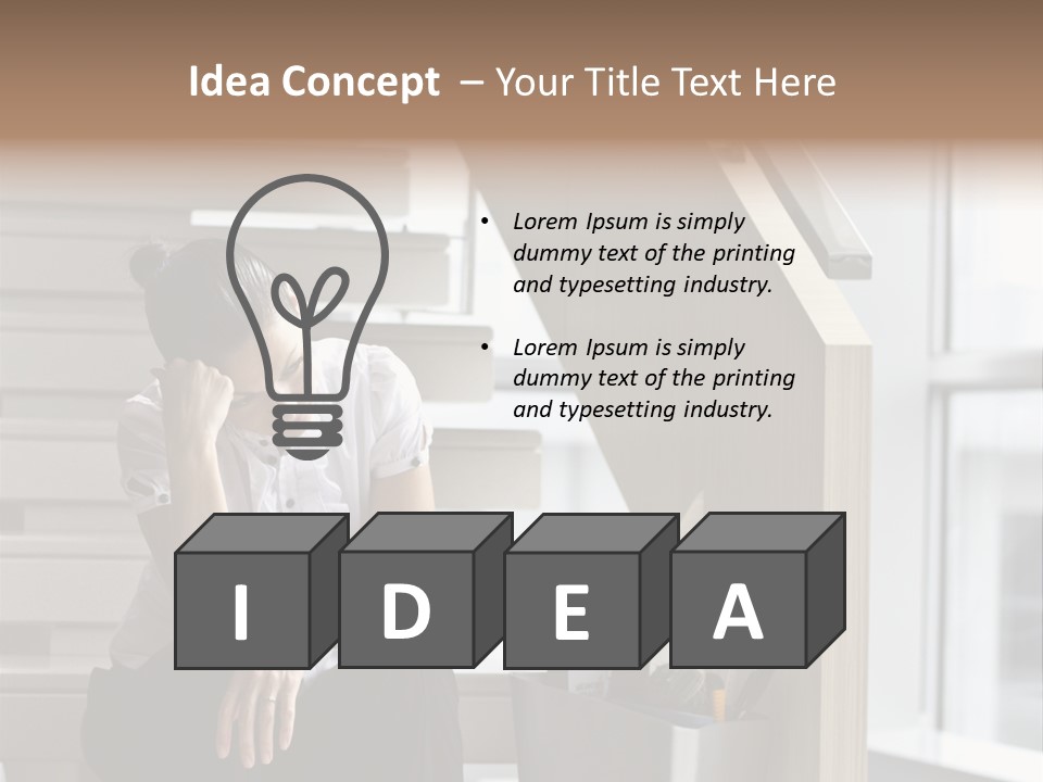 Depression One Person Waiting PowerPoint Template