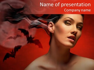 Caucasian Cruel Female PowerPoint Template