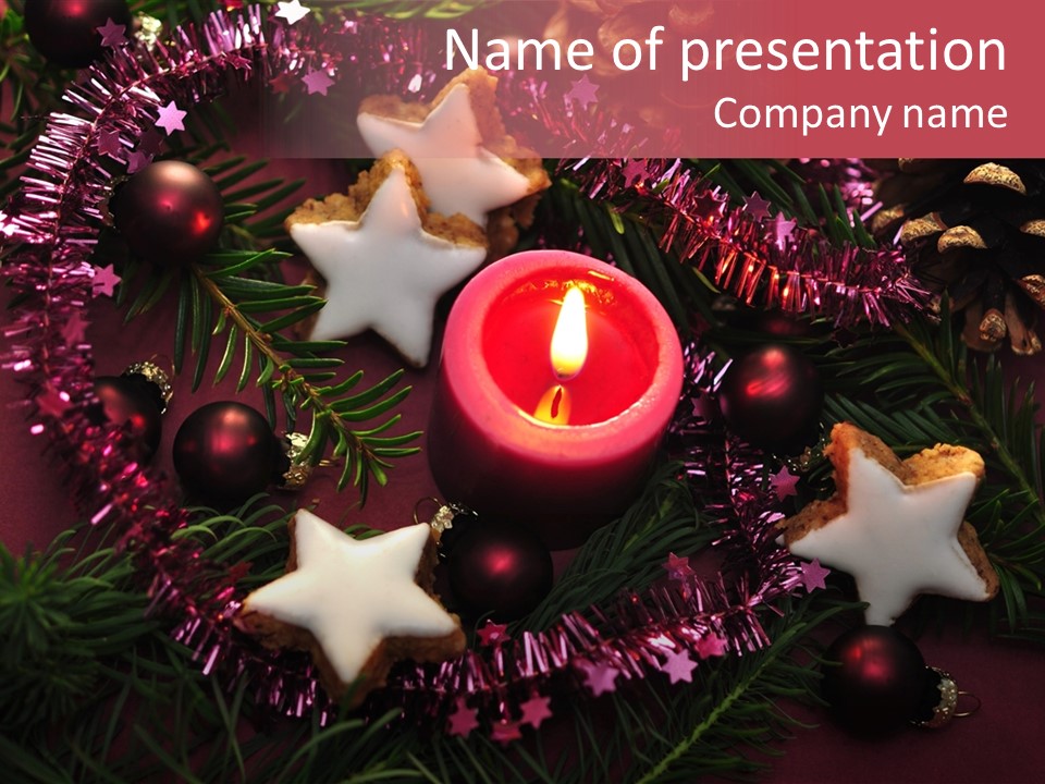 Christmas Tree Candle Bullet PowerPoint Template