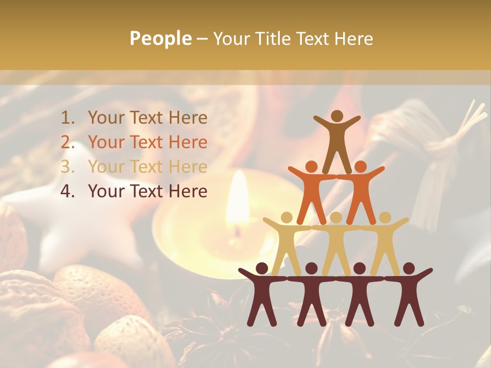 Merry Christmas Christmastide Tealight PowerPoint Template