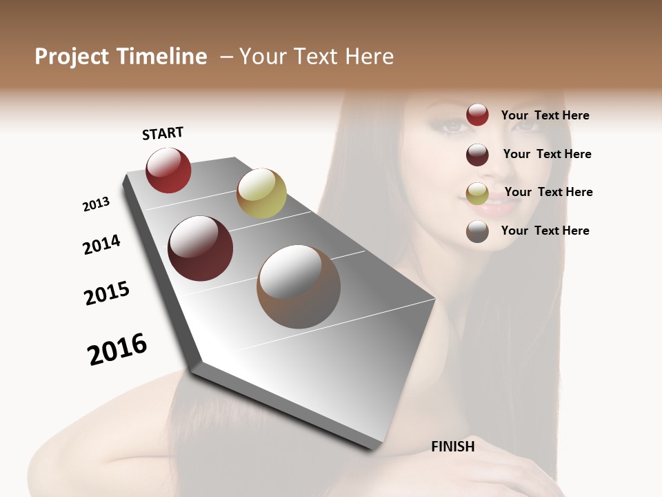 White White Background Hair PowerPoint Template