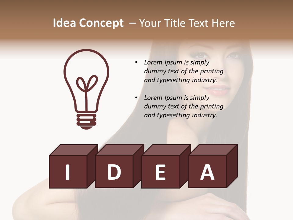 White White Background Hair PowerPoint Template