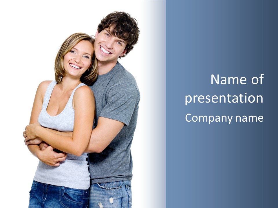 Full Length Young Happiness PowerPoint Template