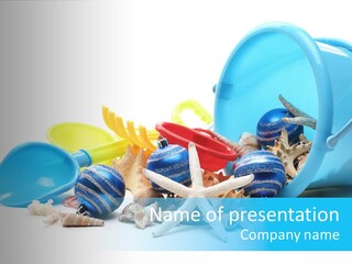 Bucket Vacation Ornament PowerPoint Template