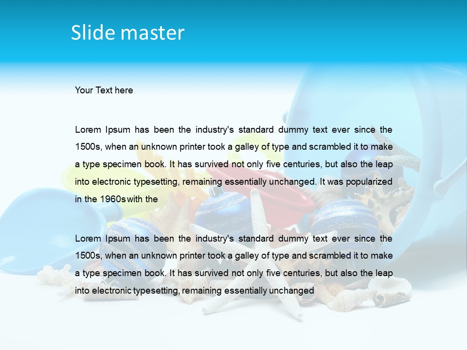 Bucket Vacation Ornament PowerPoint Template