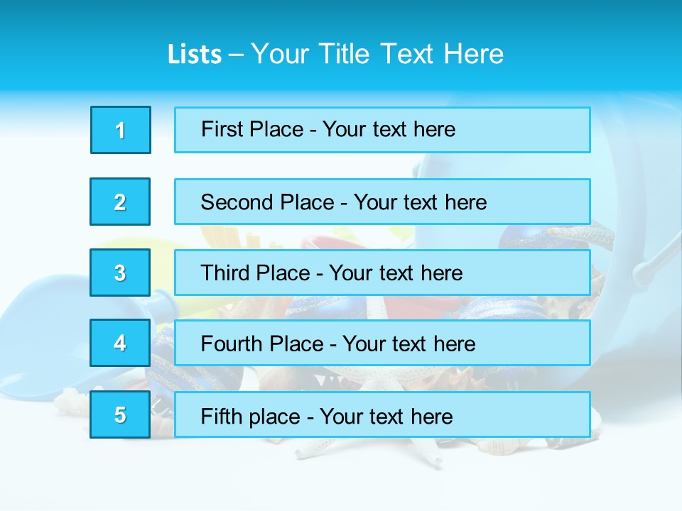 Bucket Vacation Ornament PowerPoint Template