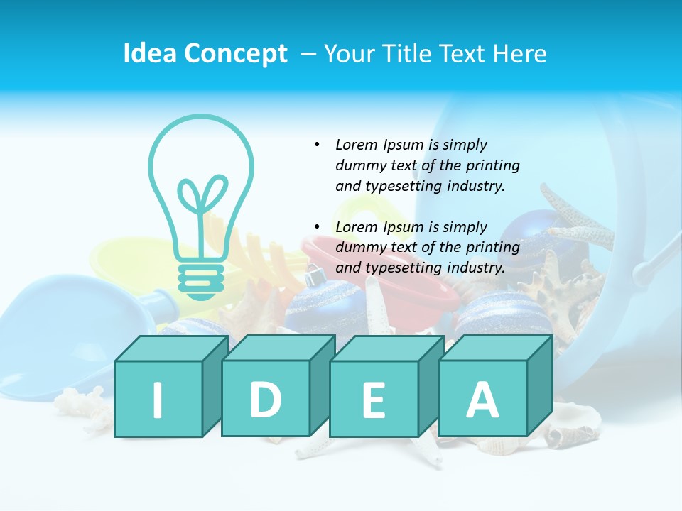 Bucket Vacation Ornament PowerPoint Template