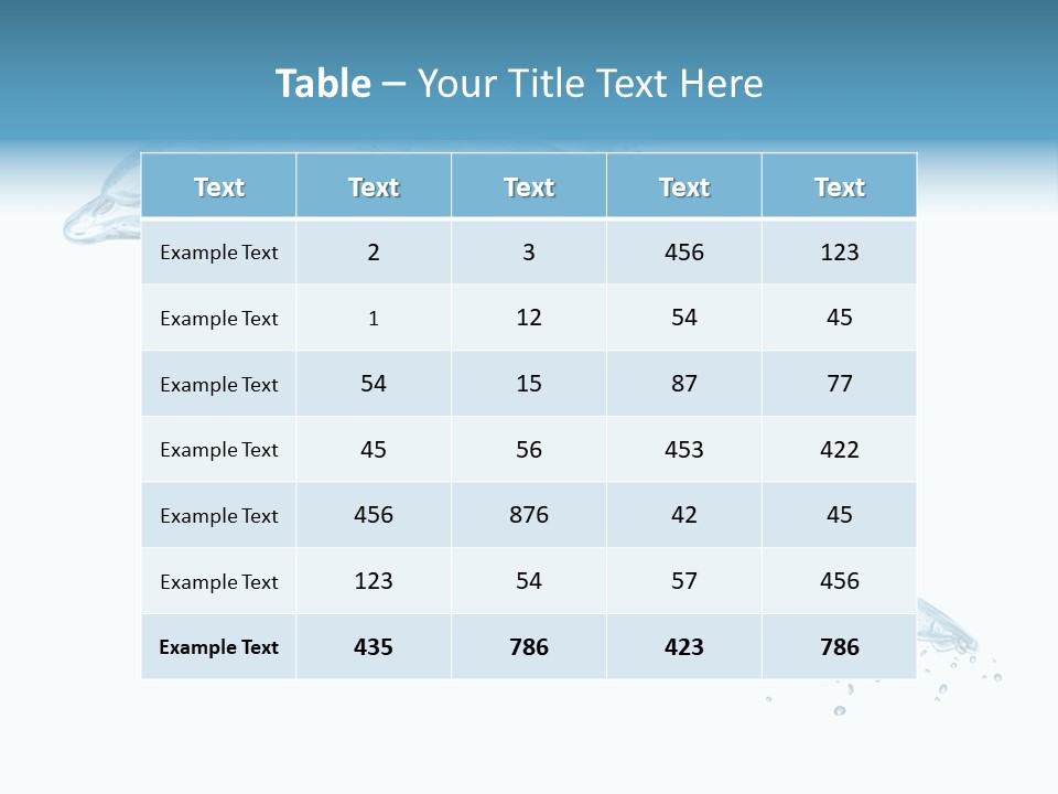 Liquid Transparent Water PowerPoint Template