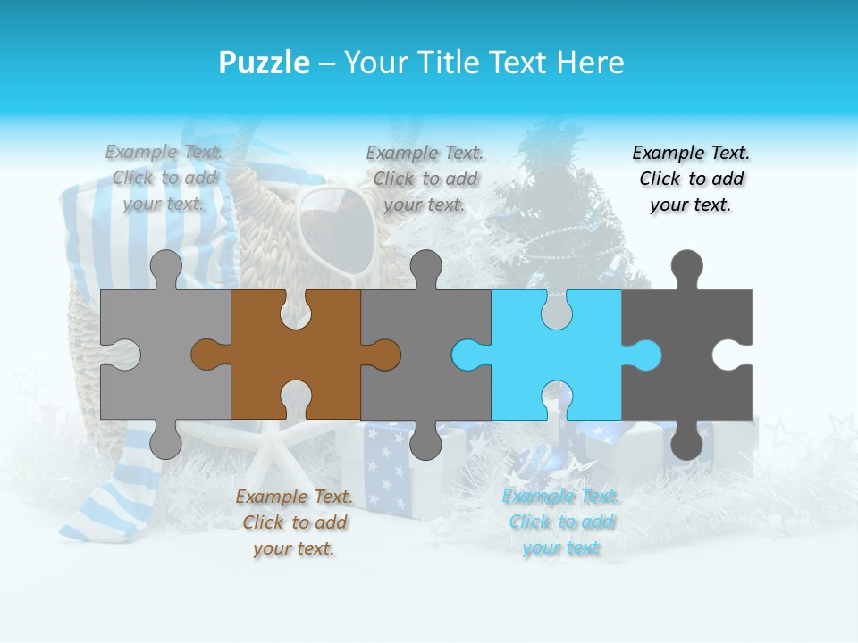 Holiday Decoration Blue PowerPoint Template