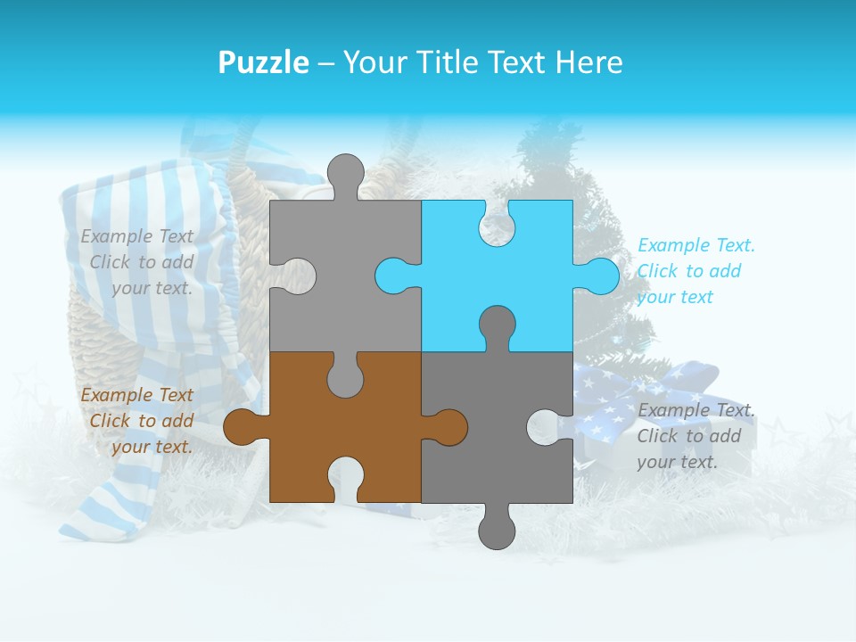 Holiday Decoration Blue PowerPoint Template