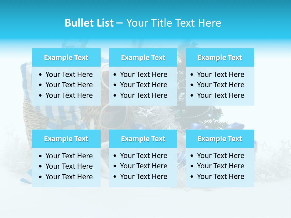 Holiday Decoration Blue PowerPoint Template