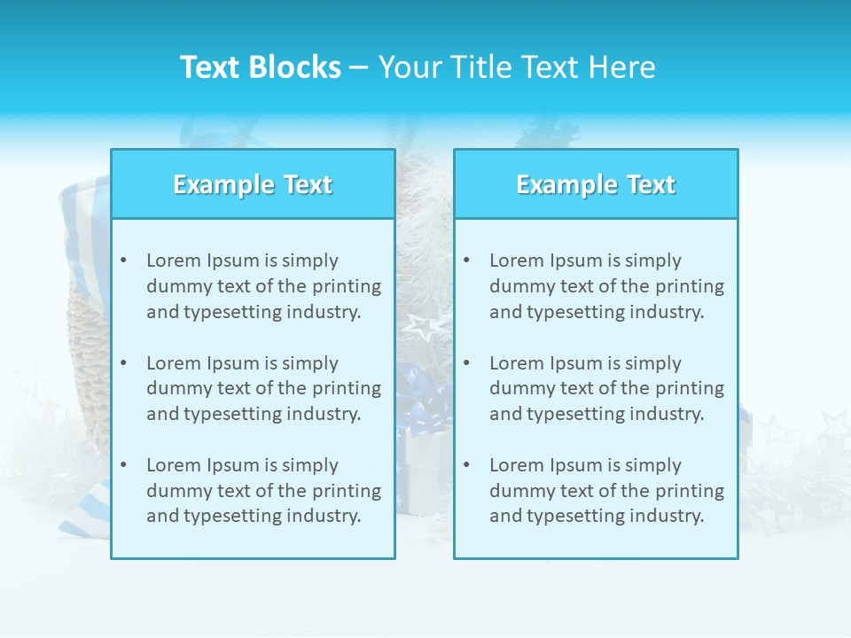 Holiday Decoration Blue PowerPoint Template