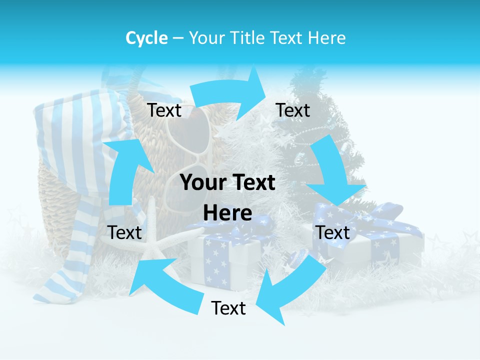 Holiday Decoration Blue PowerPoint Template