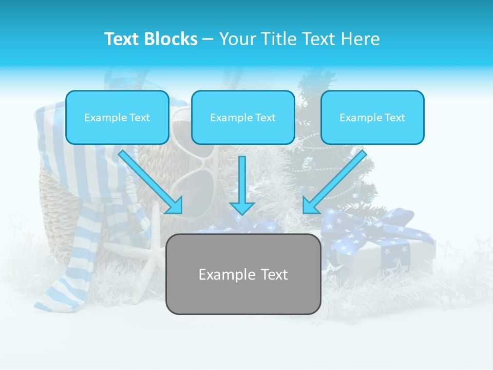 Holiday Decoration Blue PowerPoint Template