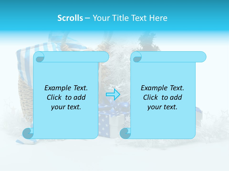 Holiday Decoration Blue PowerPoint Template