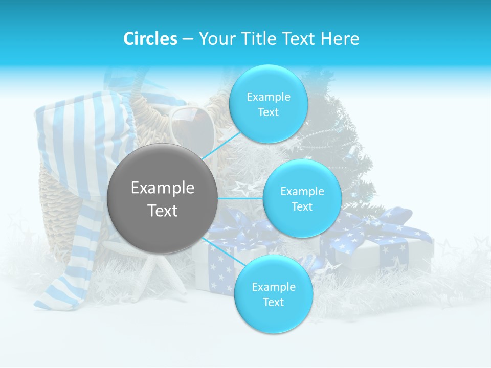 Holiday Decoration Blue PowerPoint Template