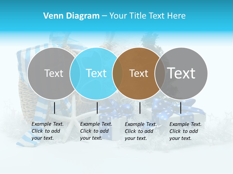 Holiday Decoration Blue PowerPoint Template