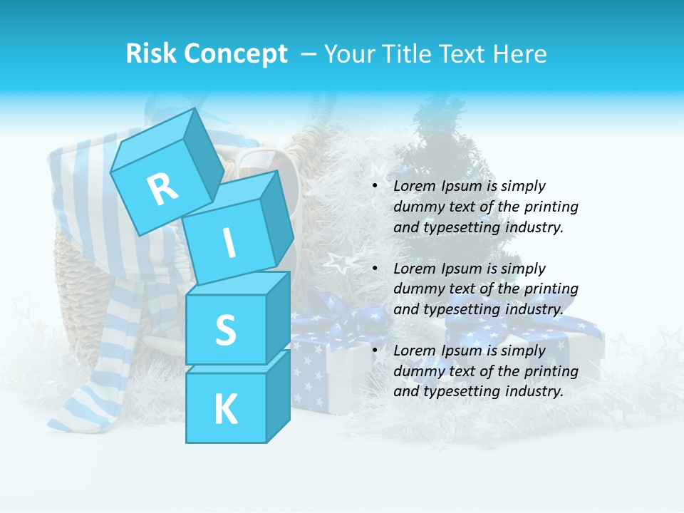 Holiday Decoration Blue PowerPoint Template