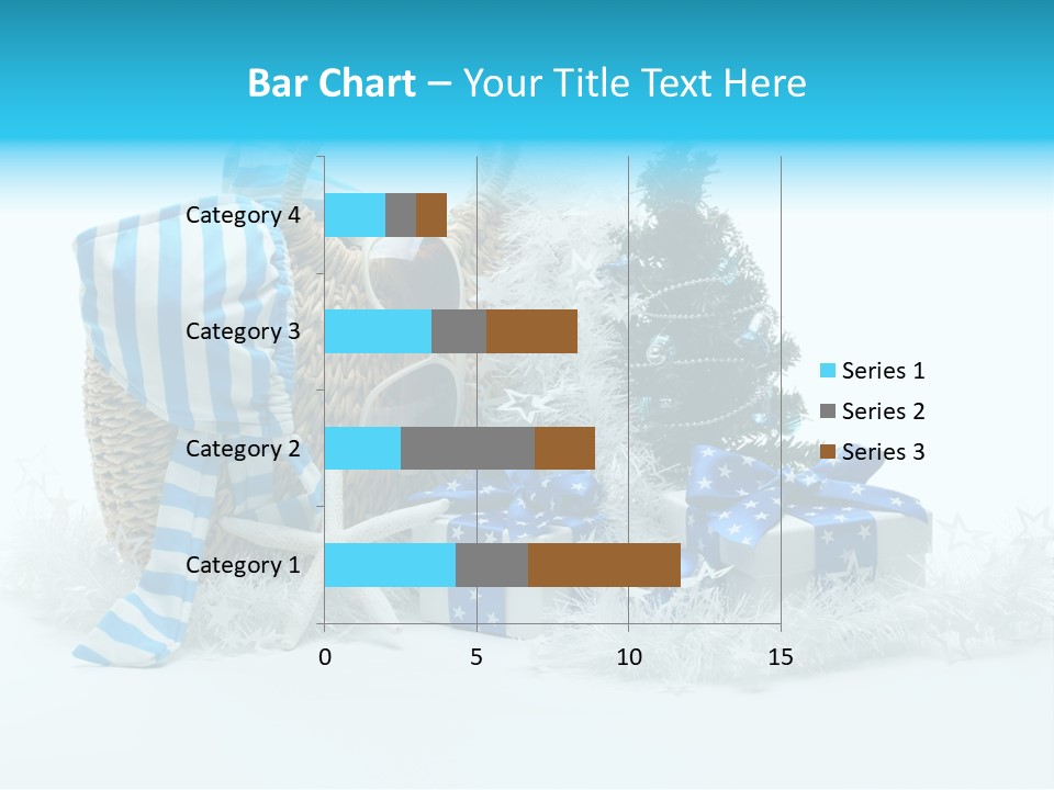 Holiday Decoration Blue PowerPoint Template