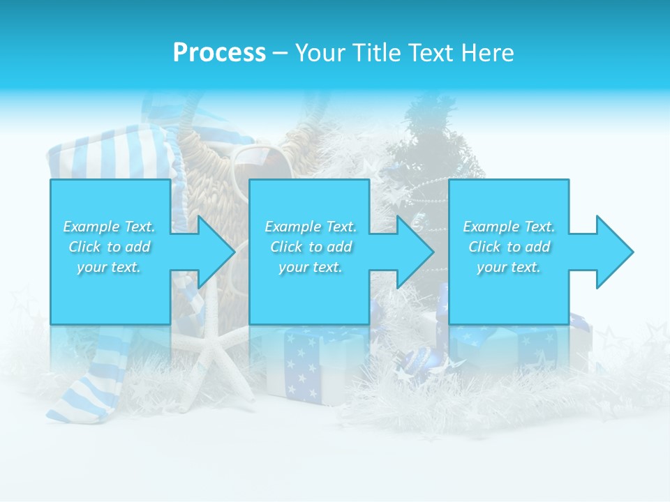 Holiday Decoration Blue PowerPoint Template