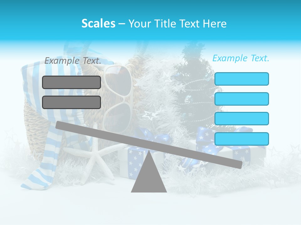 Holiday Decoration Blue PowerPoint Template