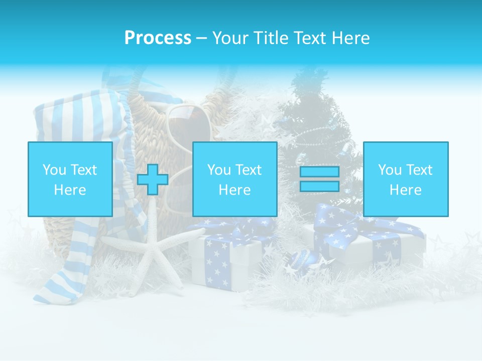 Holiday Decoration Blue PowerPoint Template
