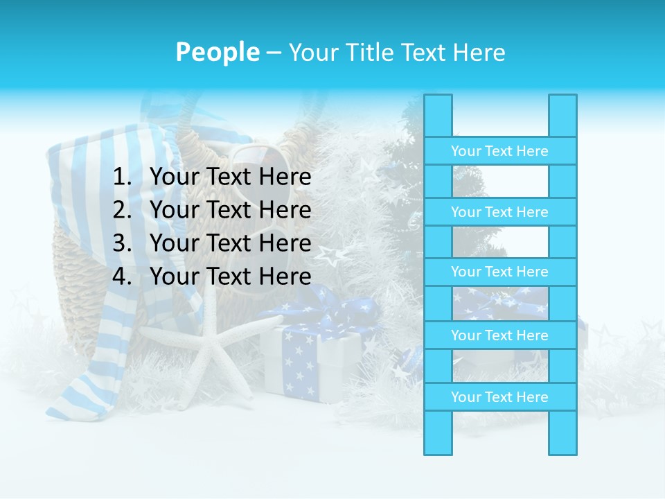Holiday Decoration Blue PowerPoint Template