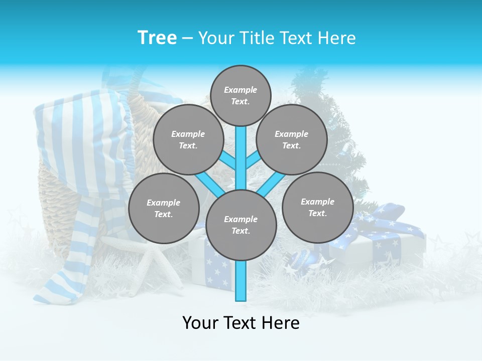 Holiday Decoration Blue PowerPoint Template