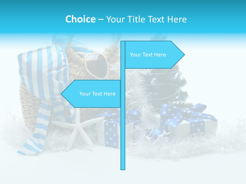 Holiday Decoration Blue PowerPoint Template