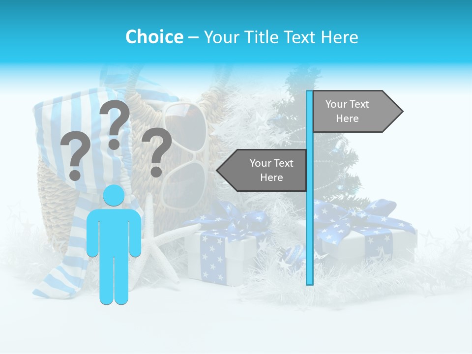 Holiday Decoration Blue PowerPoint Template