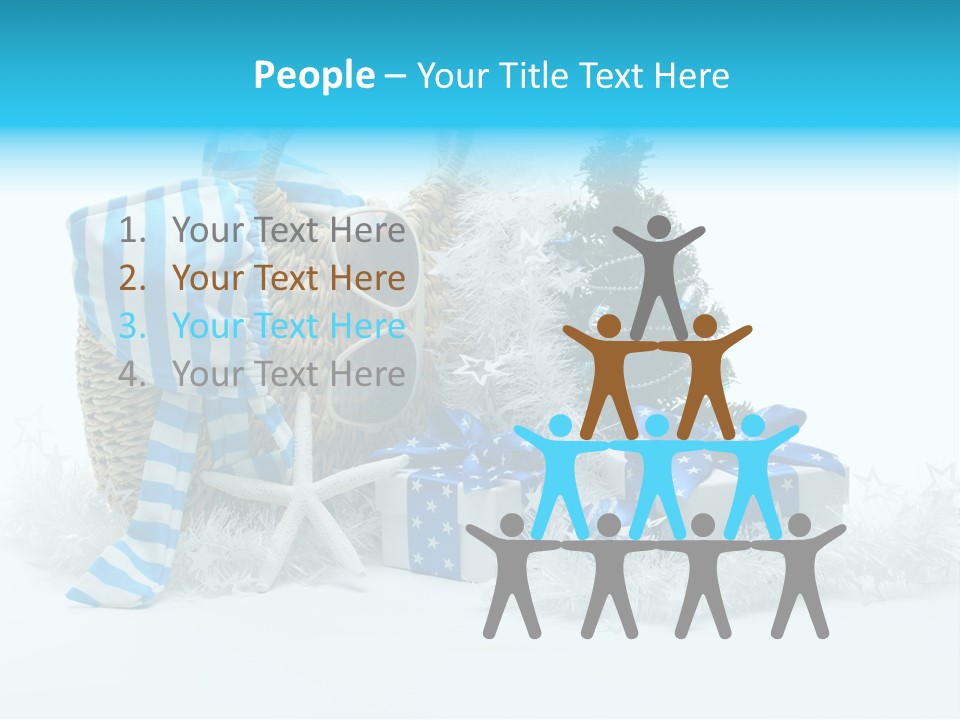 Holiday Decoration Blue PowerPoint Template