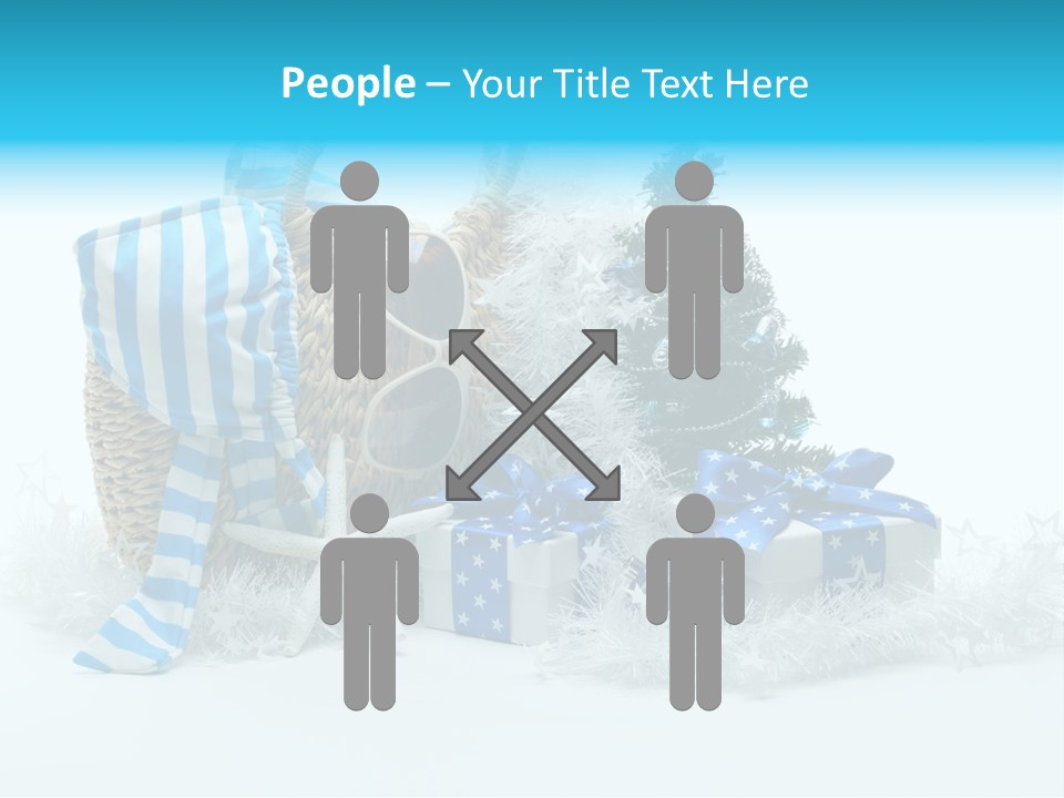 Holiday Decoration Blue PowerPoint Template