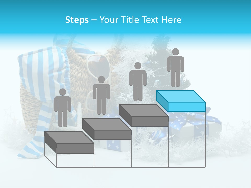 Holiday Decoration Blue PowerPoint Template