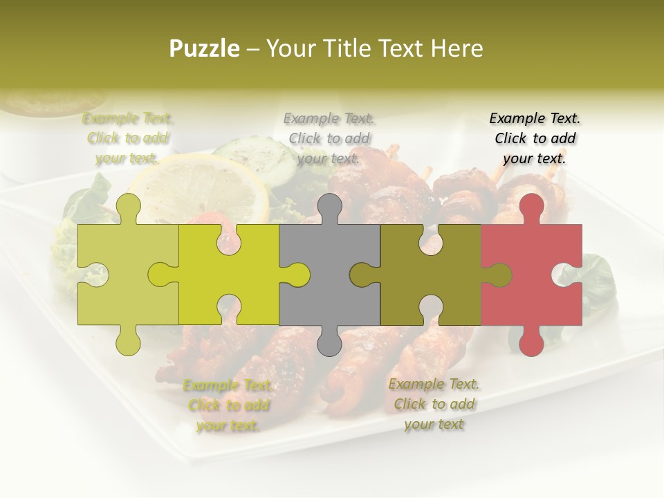 White Meat Chicken Vegetable PowerPoint Template