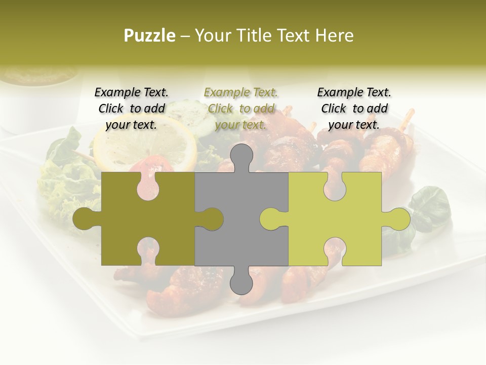 White Meat Chicken Vegetable PowerPoint Template