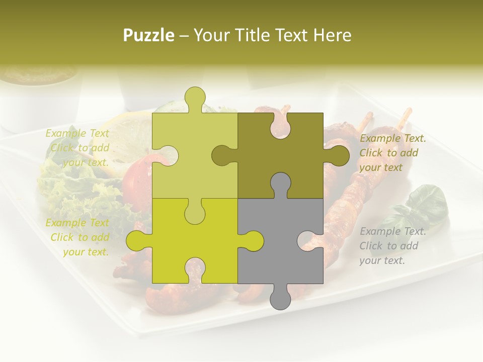 White Meat Chicken Vegetable PowerPoint Template