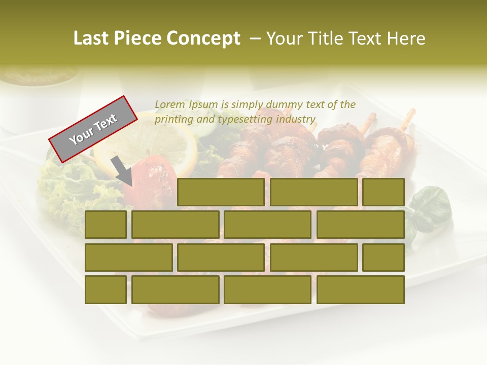 White Meat Chicken Vegetable PowerPoint Template