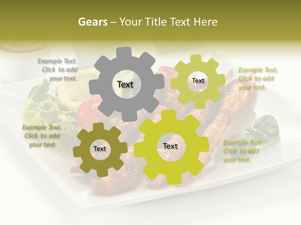 White Meat Chicken Vegetable PowerPoint Template