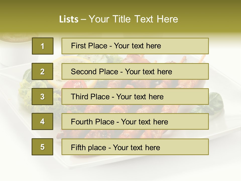 White Meat Chicken Vegetable PowerPoint Template