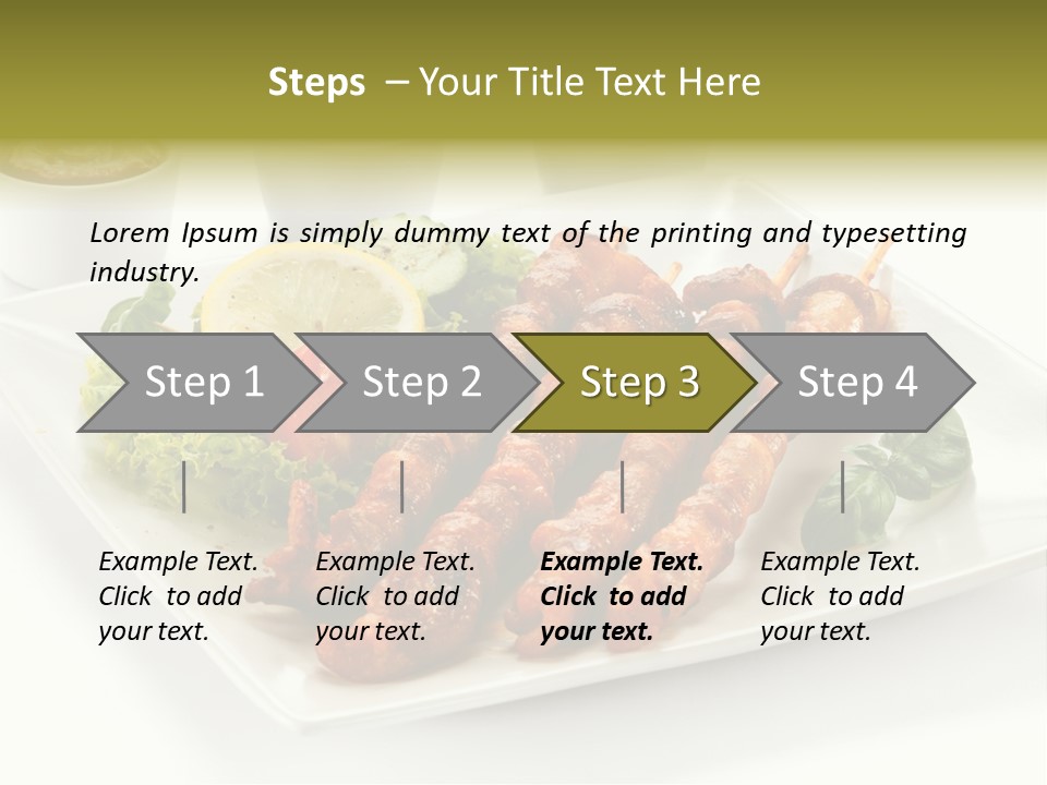 White Meat Chicken Vegetable PowerPoint Template