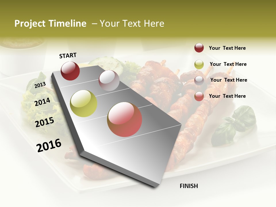 White Meat Chicken Vegetable PowerPoint Template