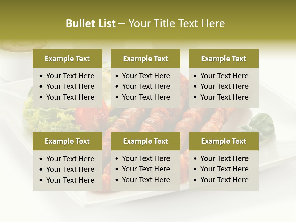 White Meat Chicken Vegetable PowerPoint Template
