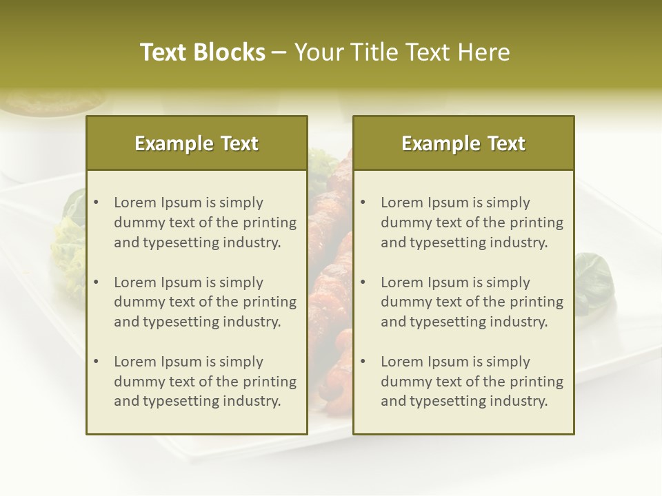 White Meat Chicken Vegetable PowerPoint Template