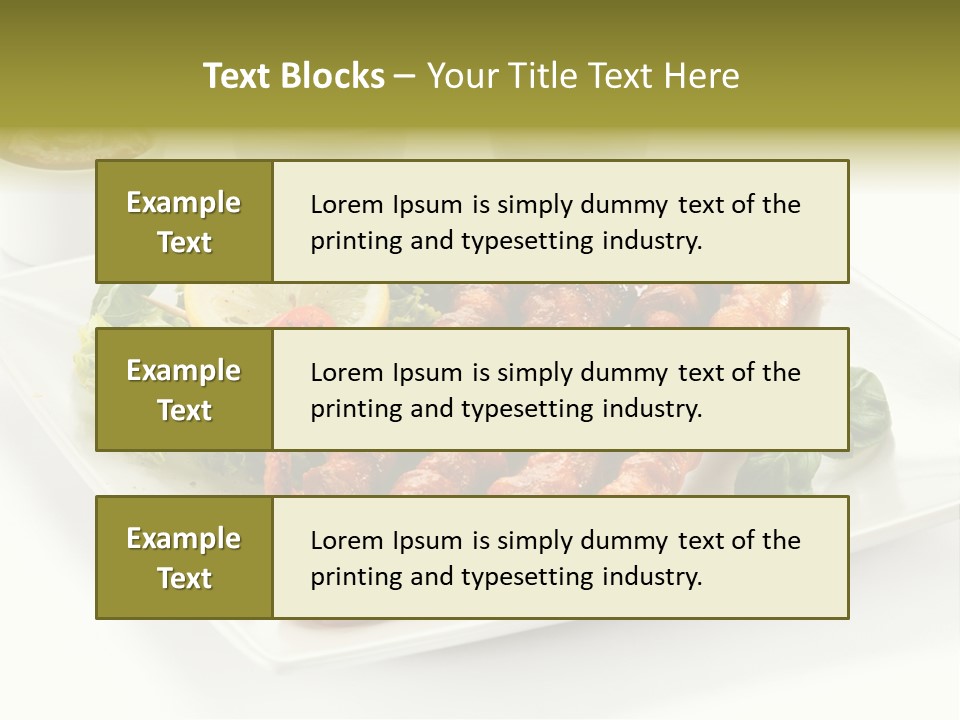 White Meat Chicken Vegetable PowerPoint Template