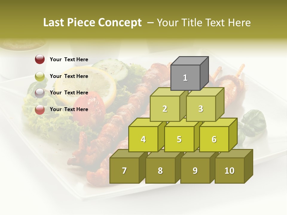 White Meat Chicken Vegetable PowerPoint Template