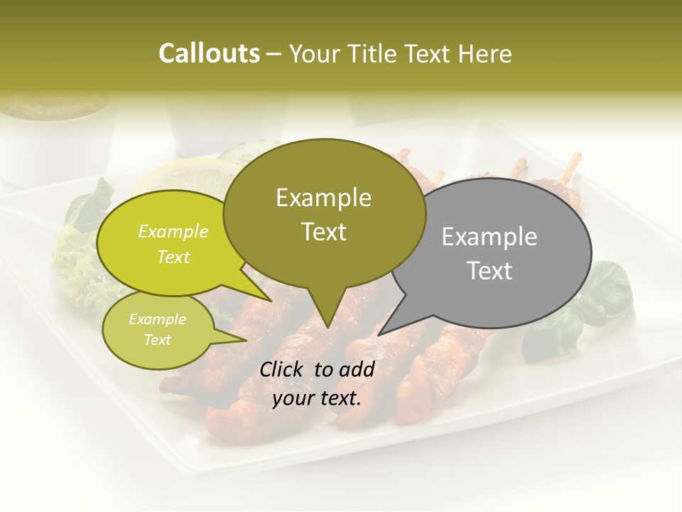 White Meat Chicken Vegetable PowerPoint Template