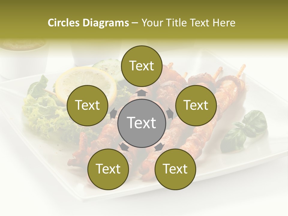 White Meat Chicken Vegetable PowerPoint Template