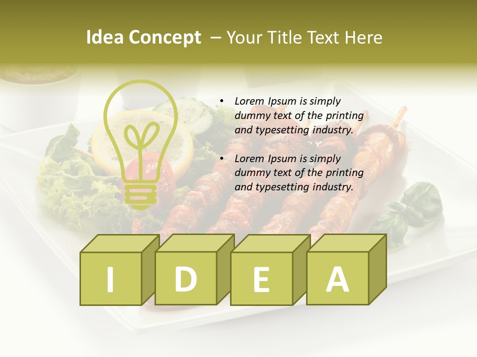 White Meat Chicken Vegetable PowerPoint Template