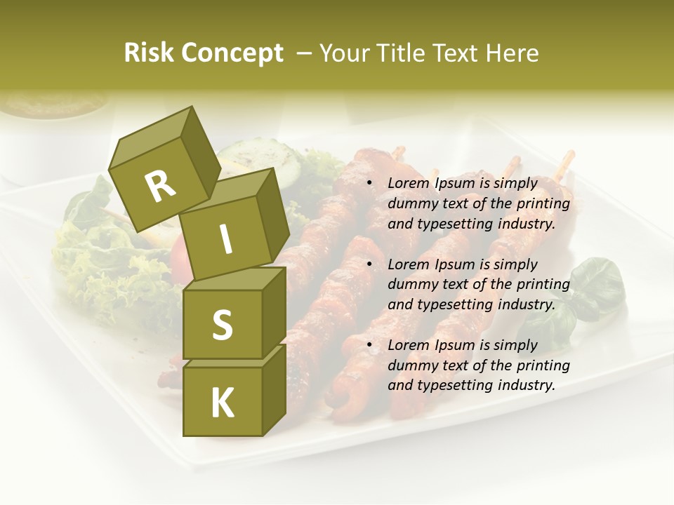 White Meat Chicken Vegetable PowerPoint Template