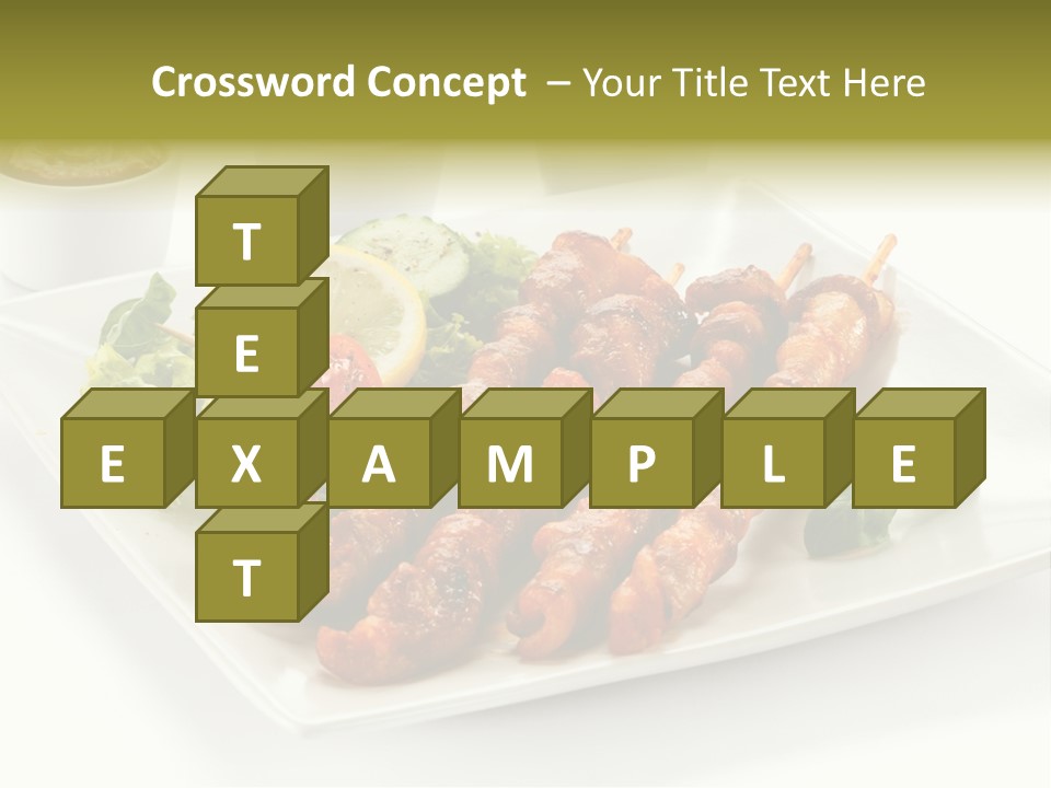 White Meat Chicken Vegetable PowerPoint Template